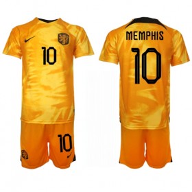 Goedkope Nederland Memphis Depay 10 Kids Thuistenue World Cup 2022